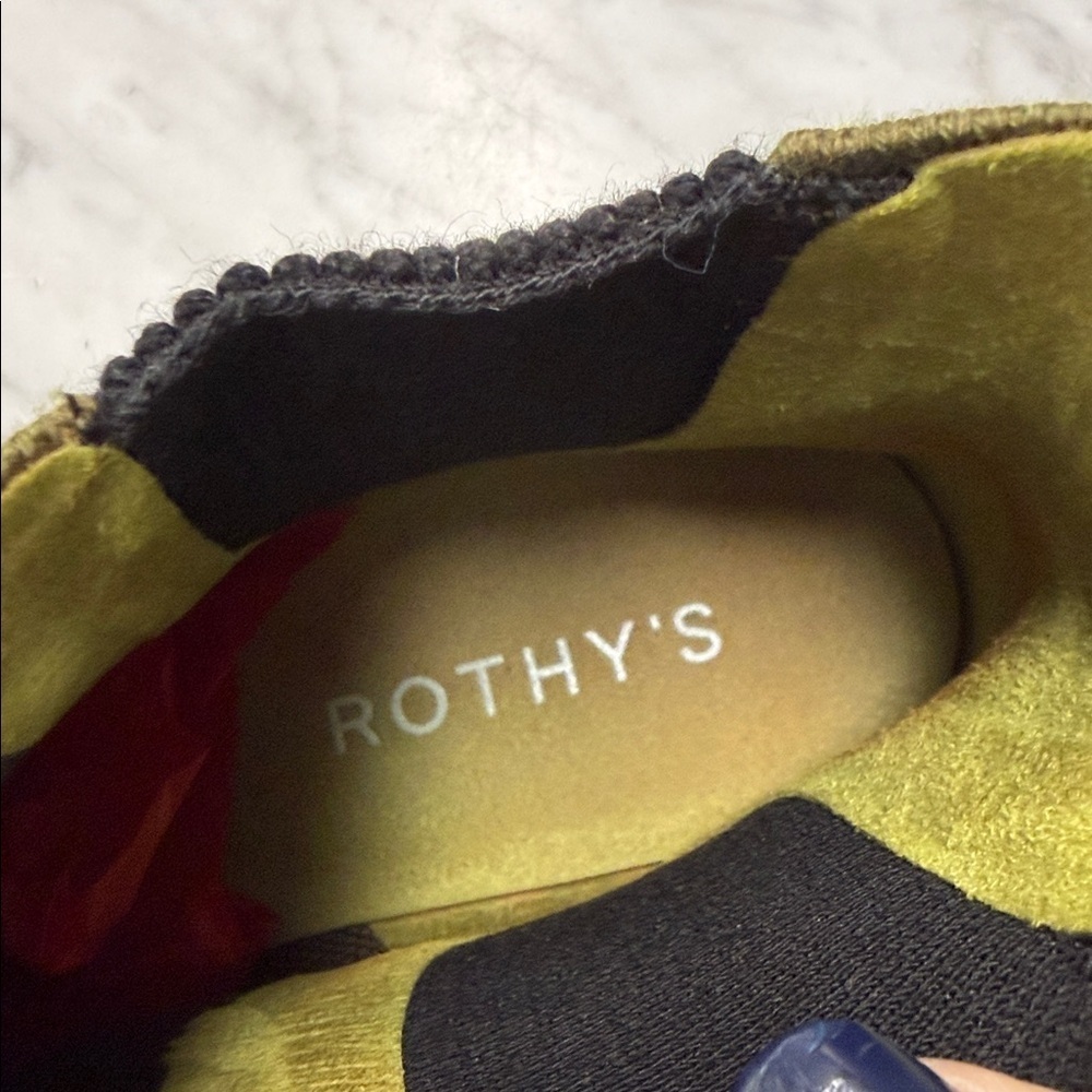 Rothy's Women's The Lug Sole Slip on Chelsea Boot in Brown Chartreuse size 8 TTS - Picture 8 of 16
